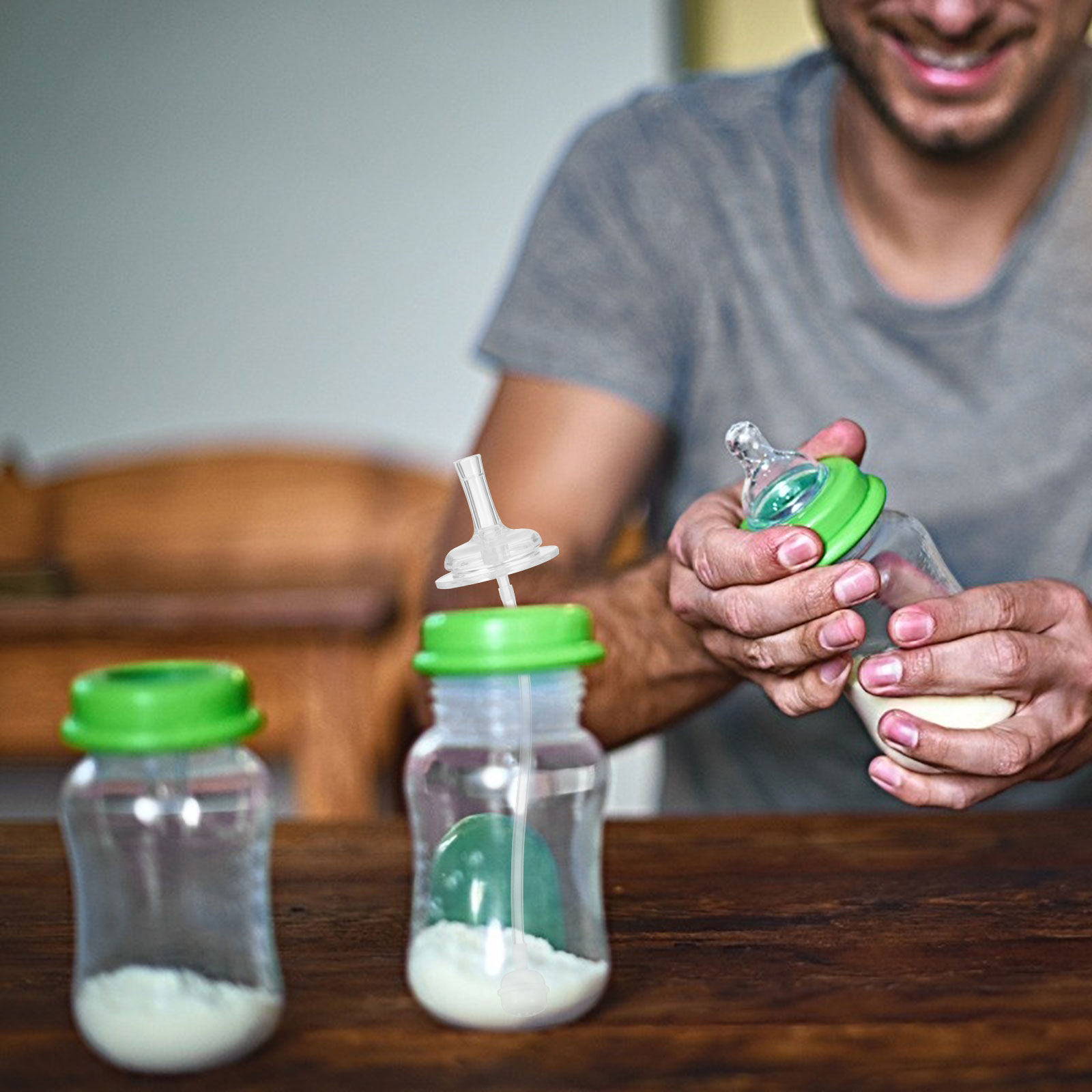Baby Food Glass - Набор из 4 силиконовых трубочек премиум-класса