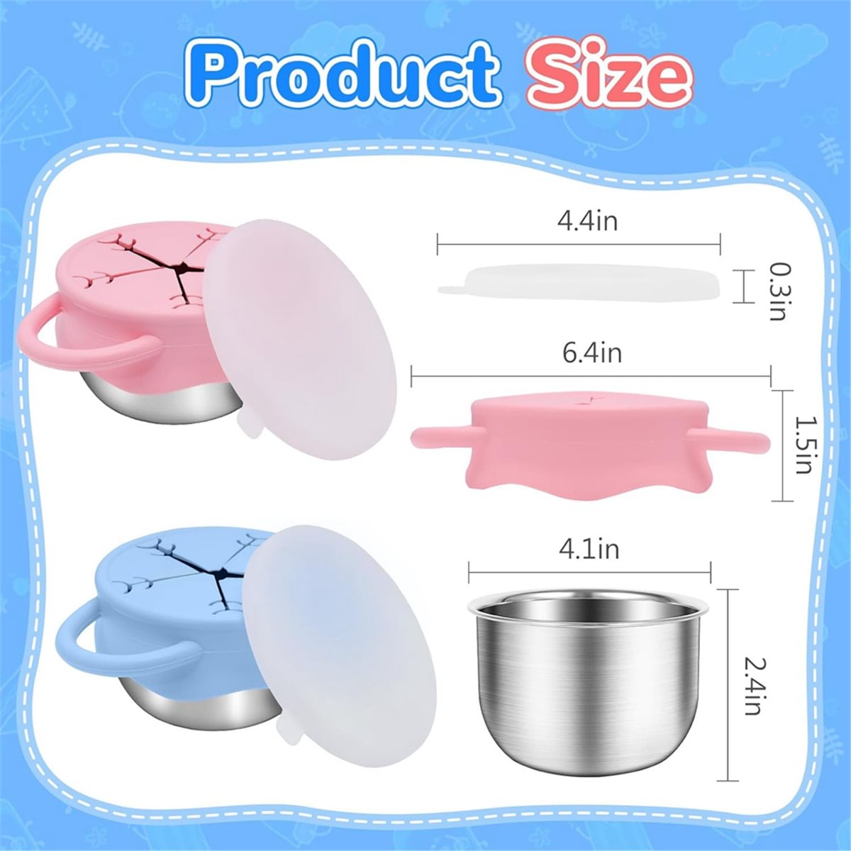 Snack Cup Toddler - Новинка 2026 года, 2 упаковки контейнеров