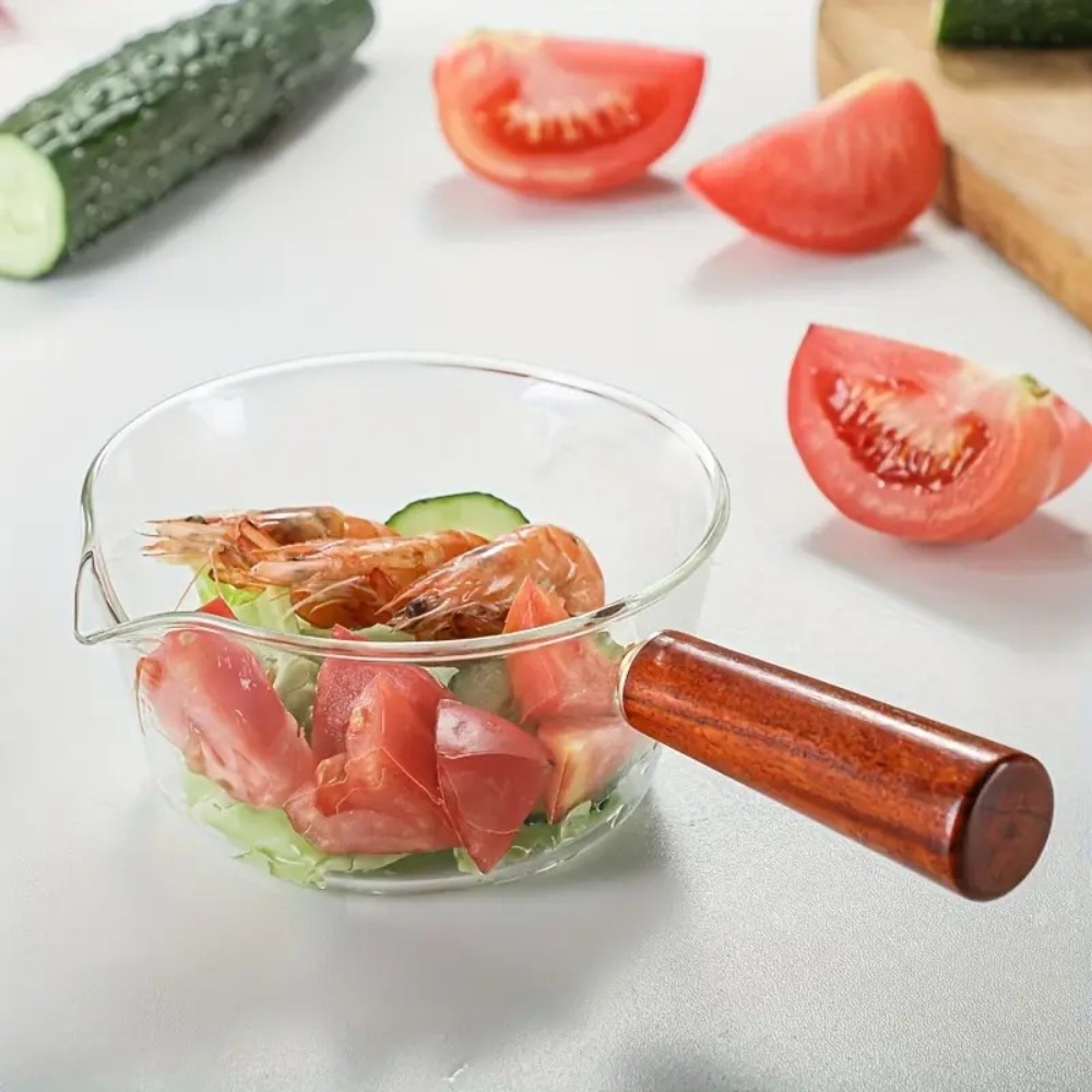 Baby Food Glass - Модная стеклянная кастрюля с деревянной ручкой,